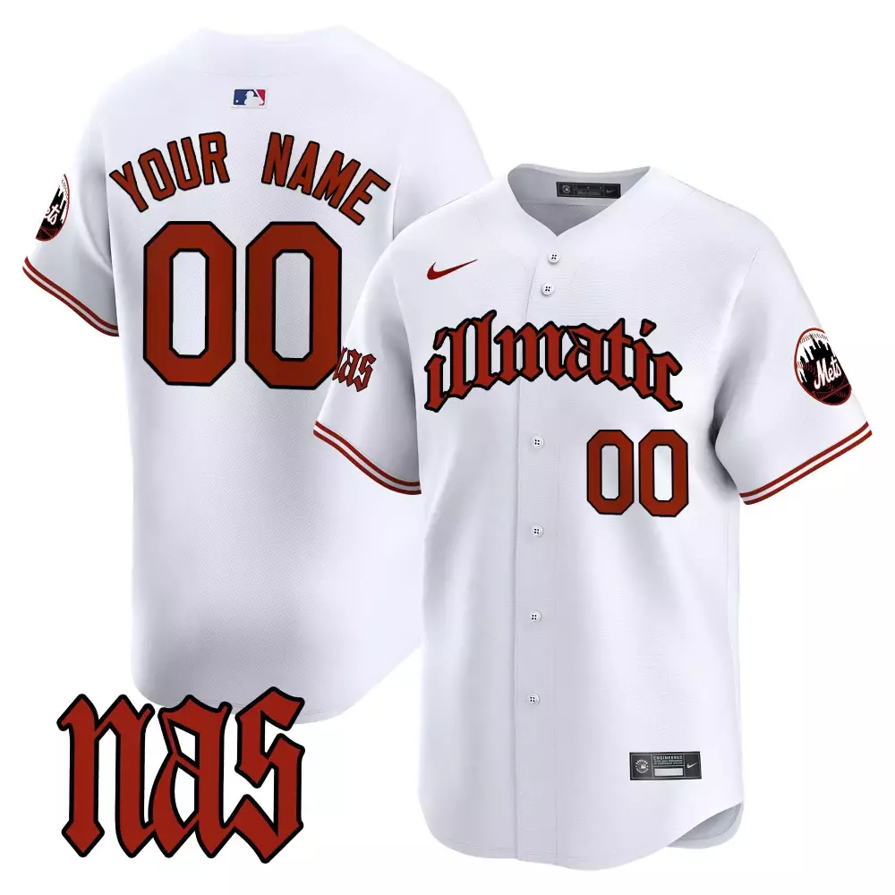 white youth new york mets nas illmatic vapor premier limited custom jersey all stitched