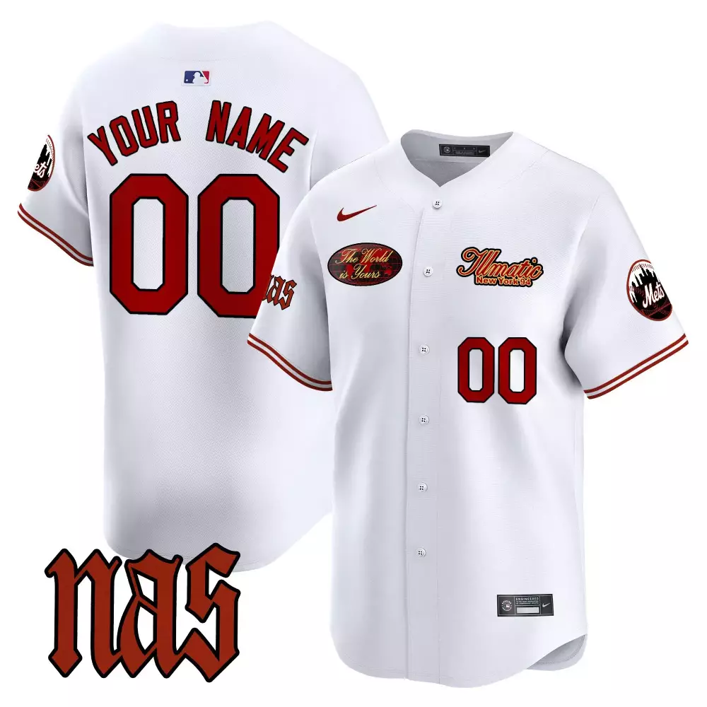 white youth new york mets nas illmatic vapor premier limited custom jersey all stitched