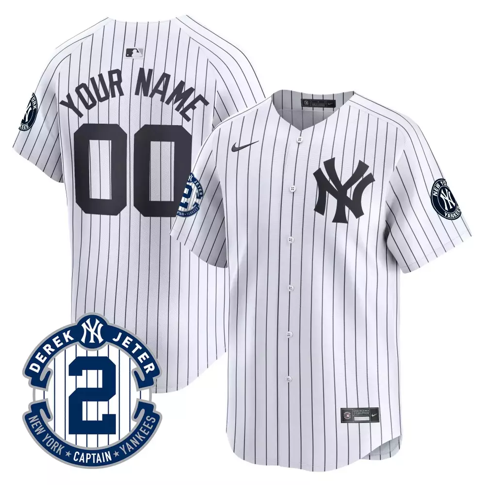 white youth new york yankees derek jeter patch vapor premier limited custom jersey all stitched