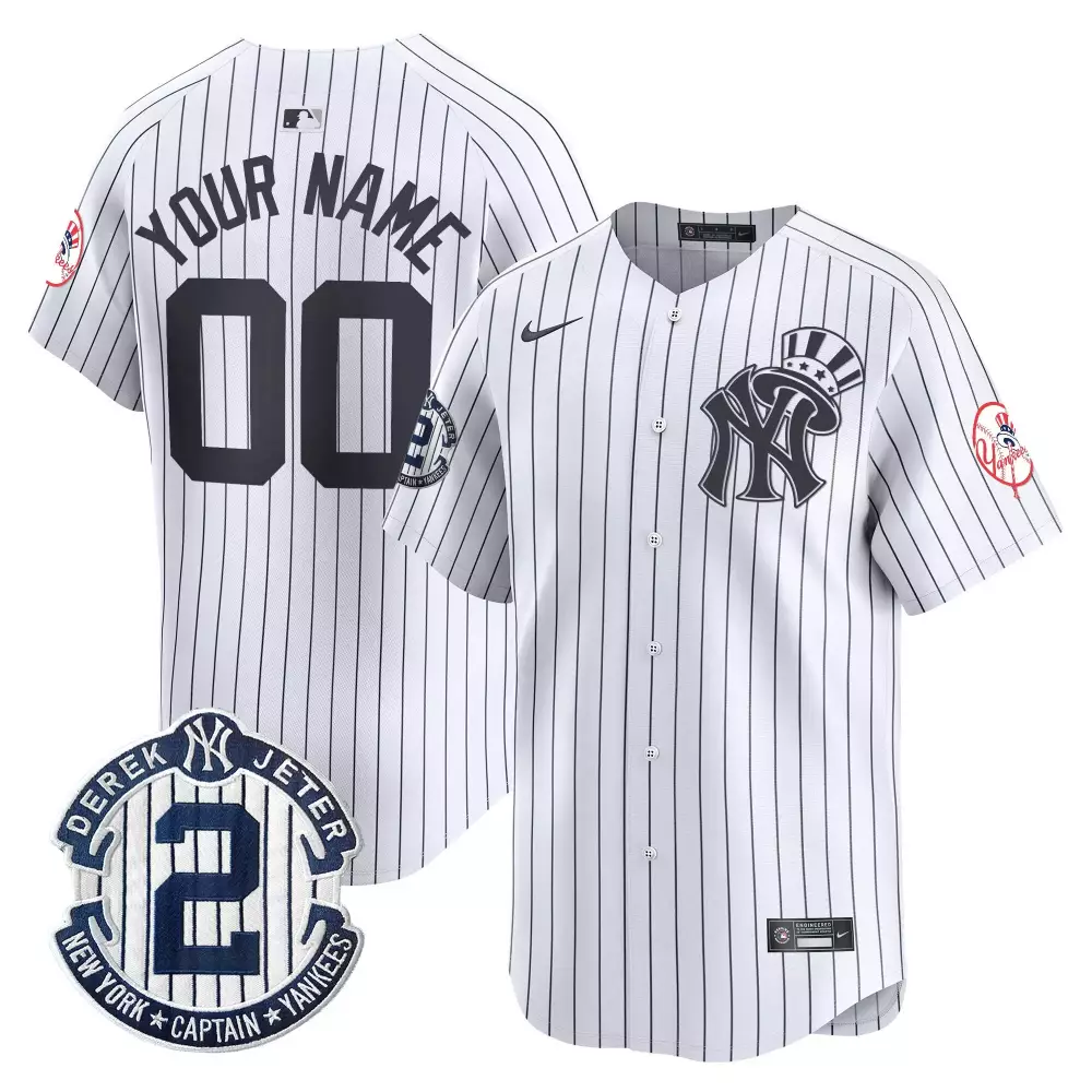 white youth new york yankees derek jeter patch vapor premier limited custom jersey all stitched