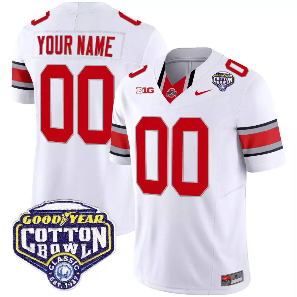 white youth ohio state buckeyes cotton bowl patch vapor limited custom jersey all stitched
