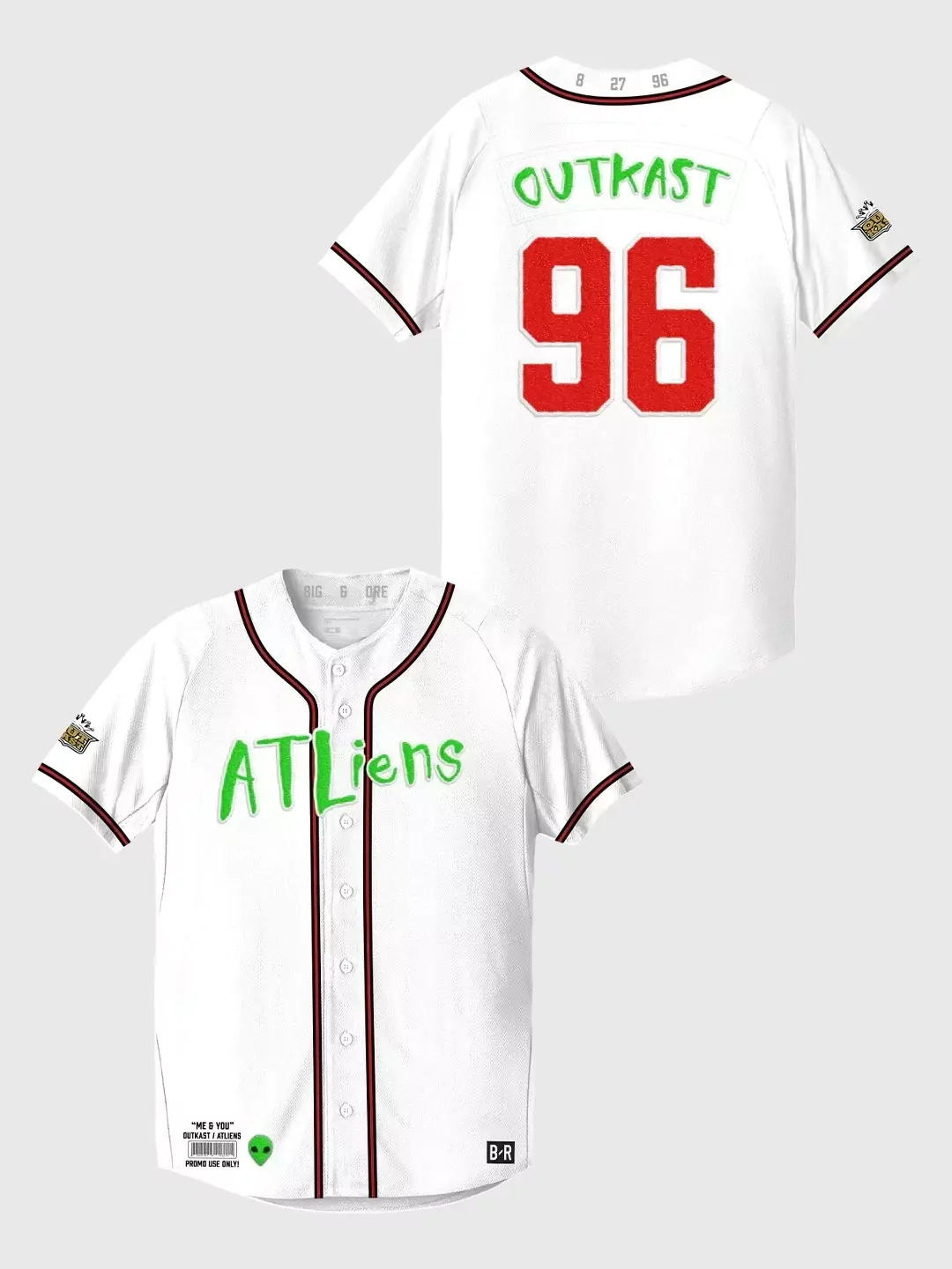 white youth outkast atliens atlanta braves jersey all stitched