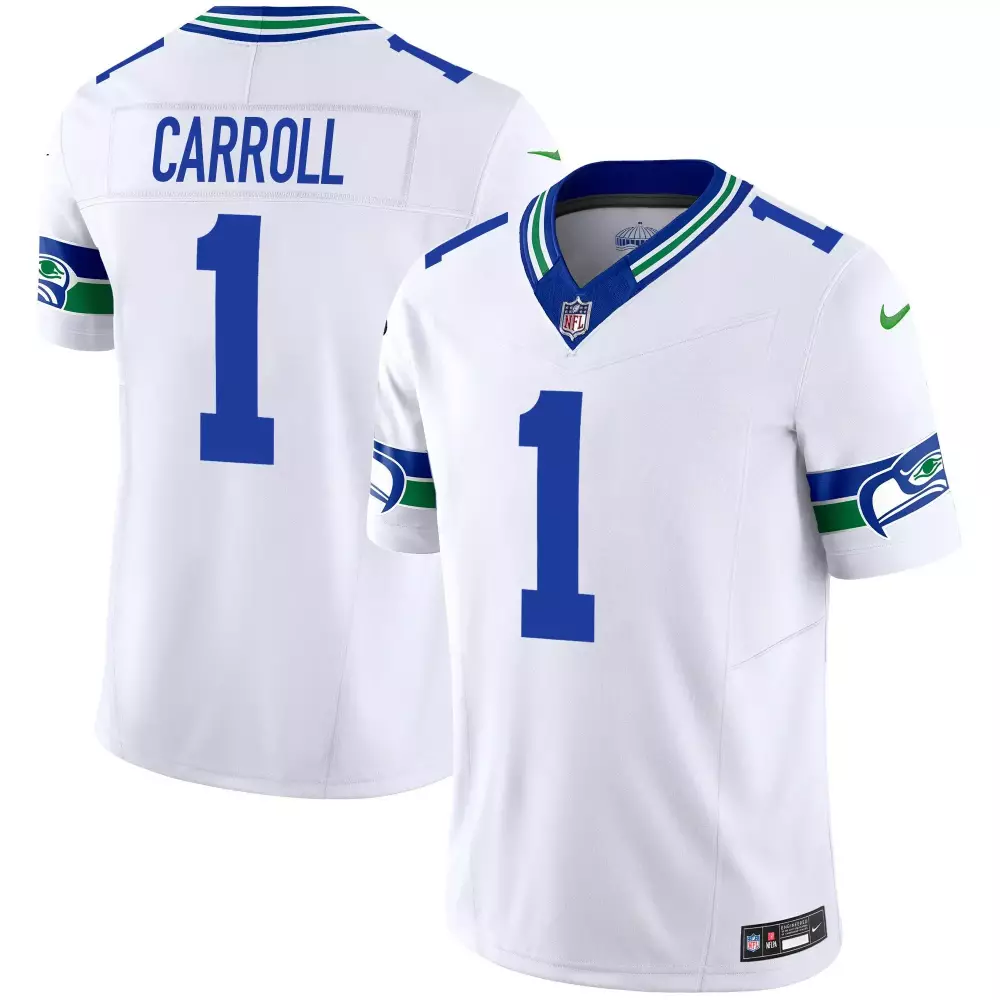 white youth pete carroll seattle seahawks throwback vapor limited jersey all stitched