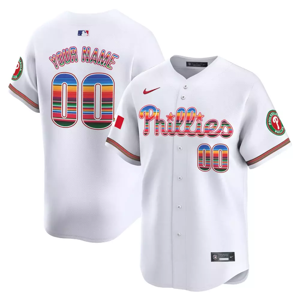 white youth philadelphia phillies mexico vapor premier limited custom jersey all stitched