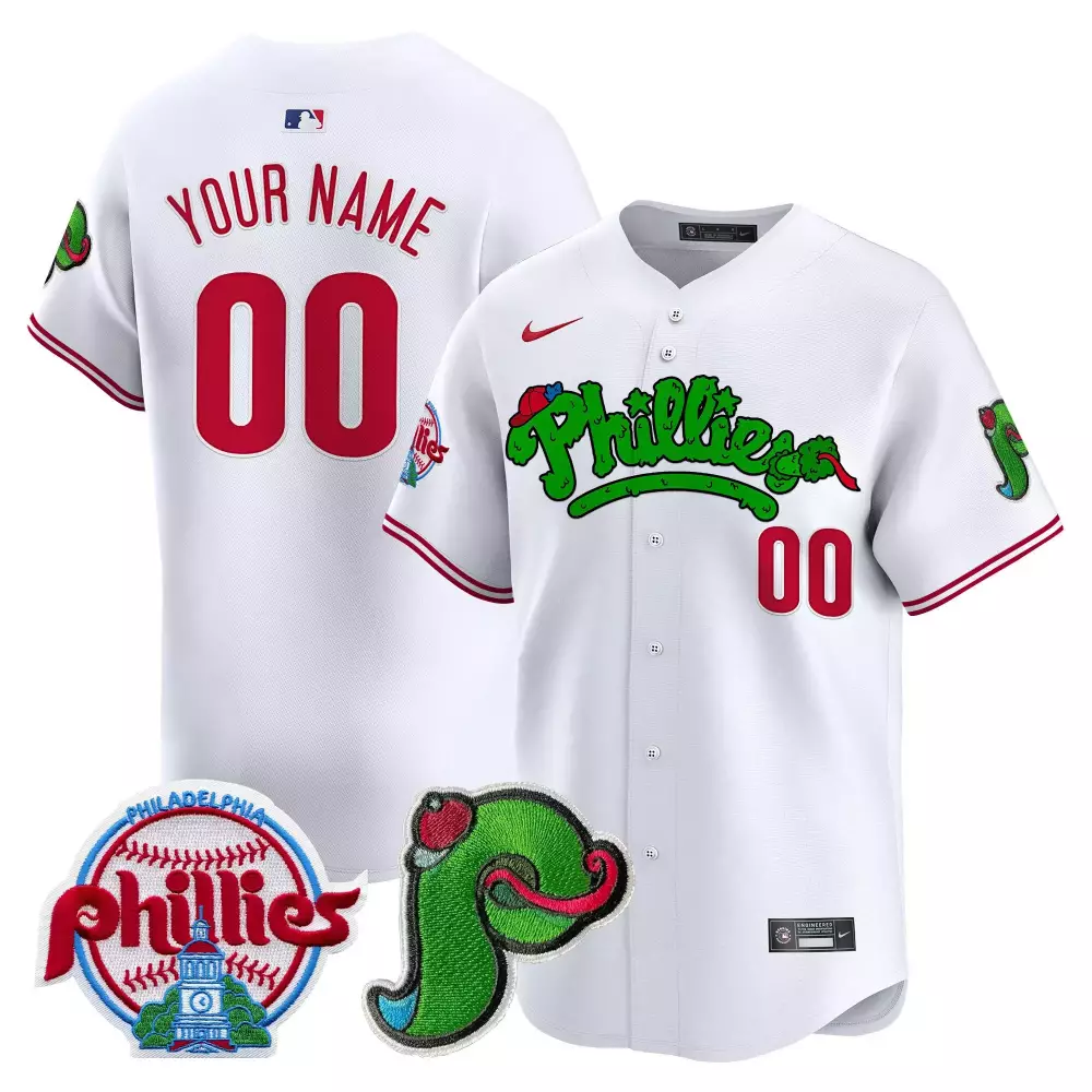 white youth philadelphia phillies phanatic patch vapor premier limited custom jersey v4 all stitched