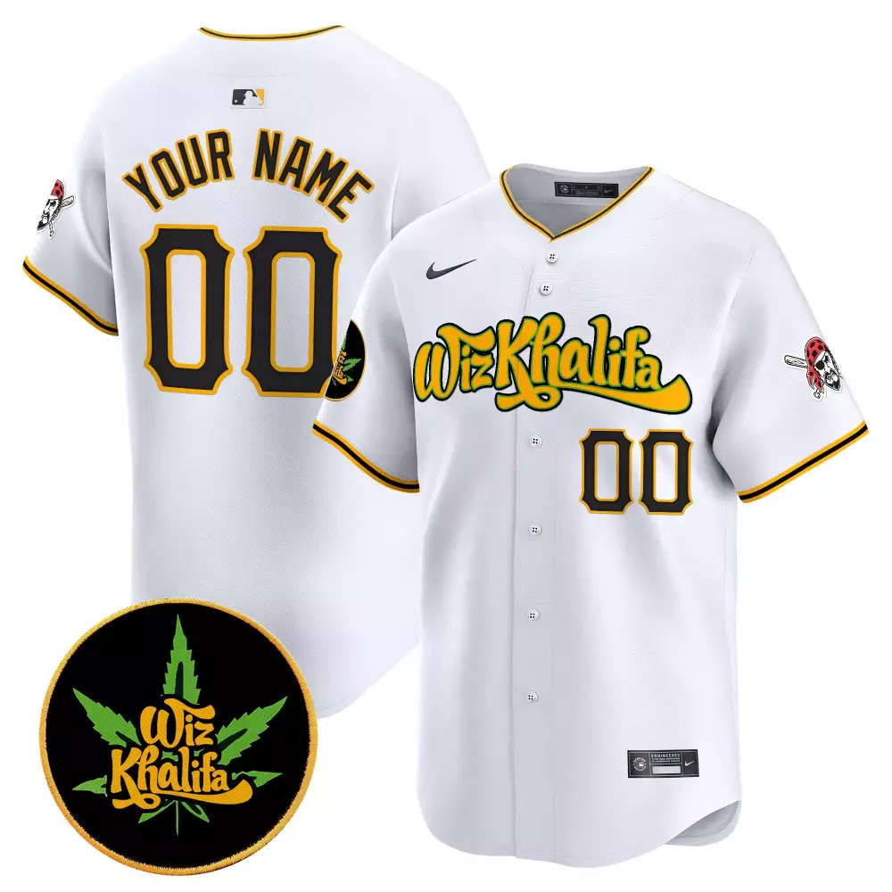 white youth pittsburgh pirates wiz khalifa vapor premier limited custom jersey all stitched