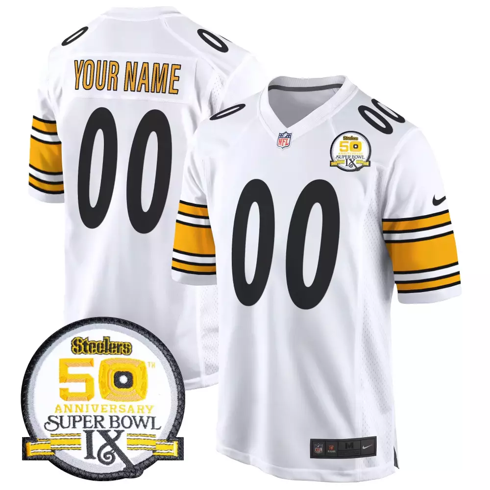 white youth pittsburgh steelers 2024 vapor limited custom jersey all stitched