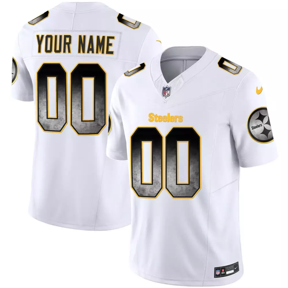 white youth pittsburgh steelers arch smoke home patch vapor custom jersey all stitched