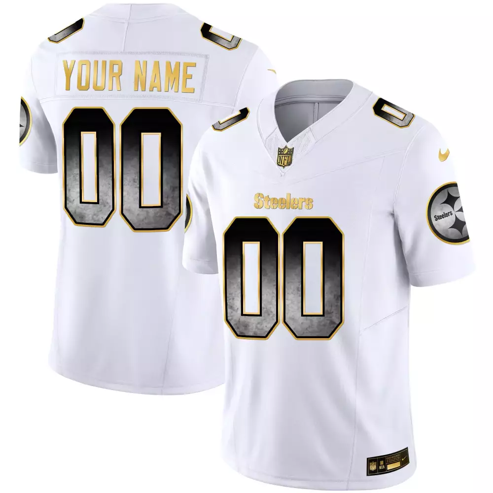 white youth pittsburgh steelers arch smoke home patch vapor custom jersey all stitched