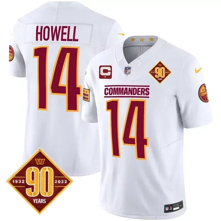 white youth sam howell washington commanders white jersey all stitched