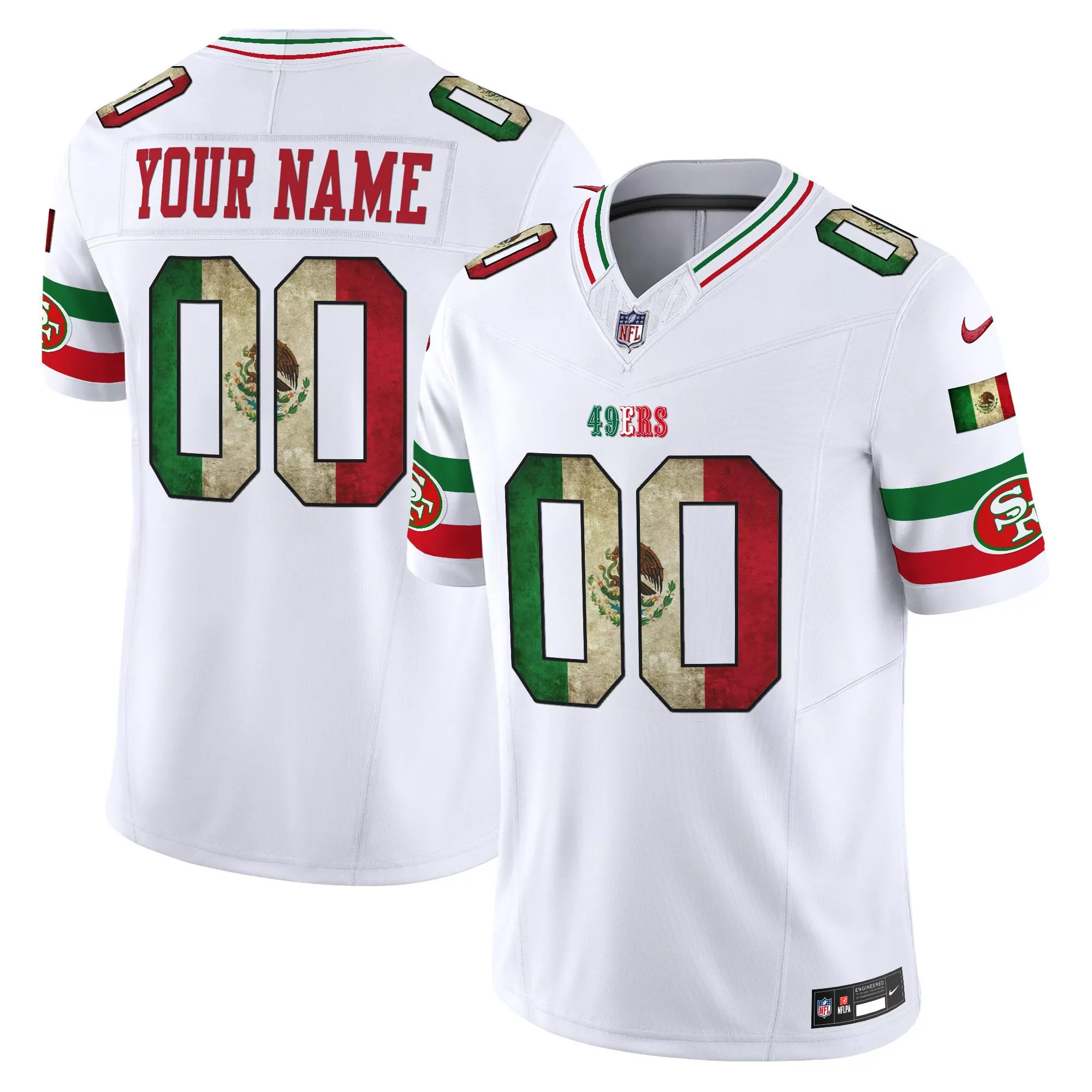 white youth san francisco 49ers mexico vapor limited custom jersey v4 all stitched