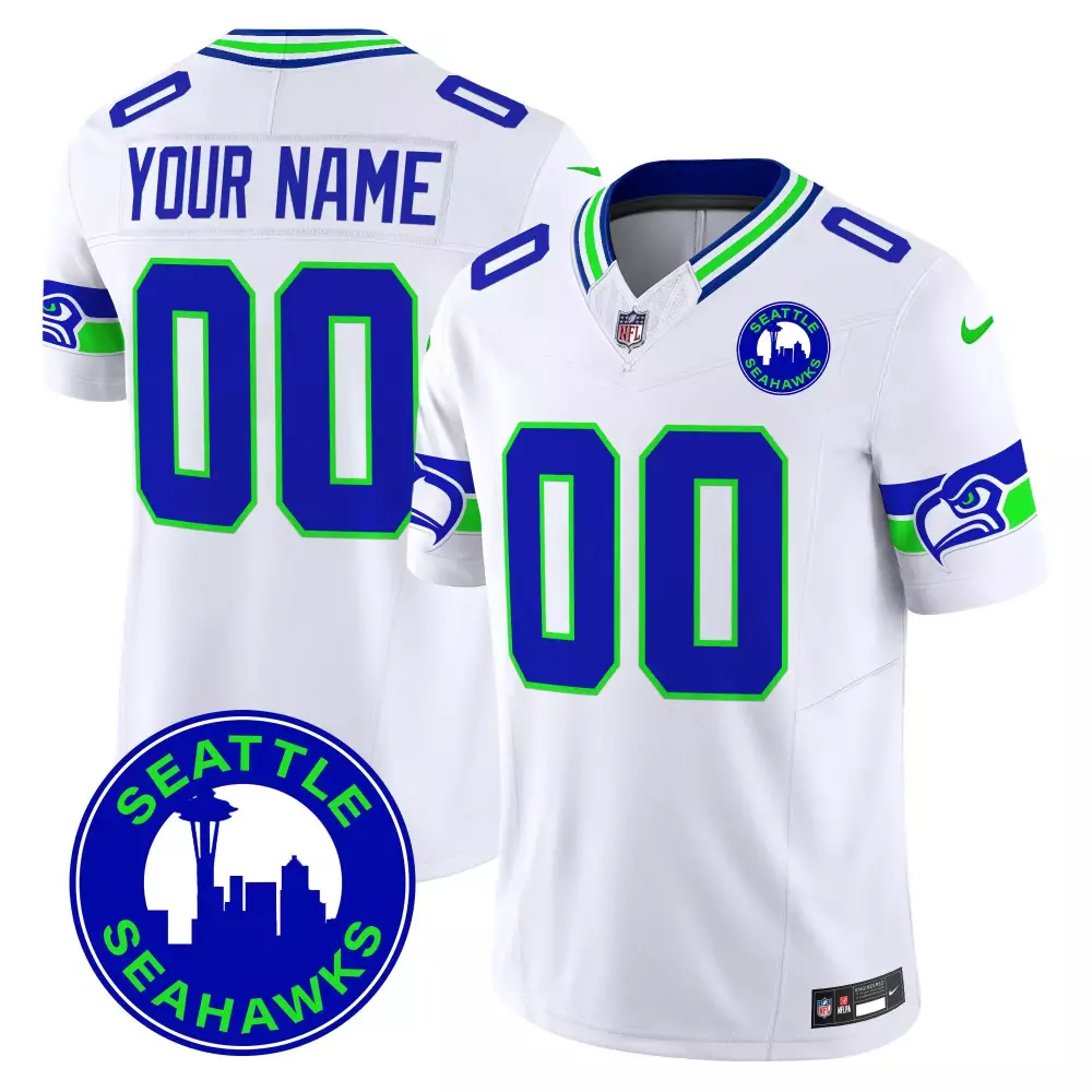 white youth pete carroll seattle seahawks throwback vapor limited jersey all stitched