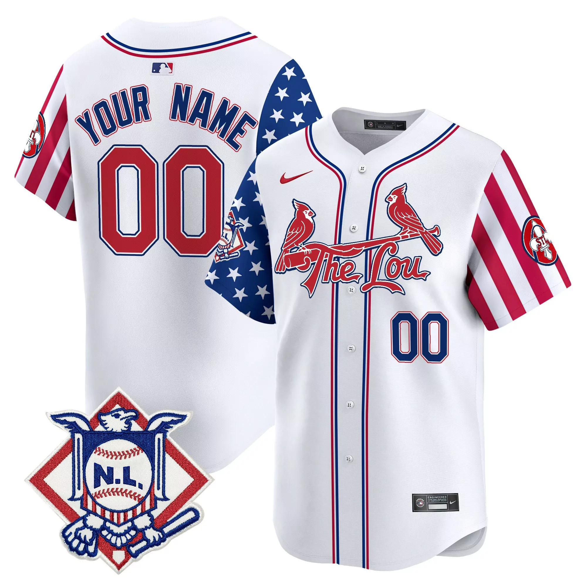 white youth st louis cardinals 2024 city connect vapor premier limited custom jersey all stitched