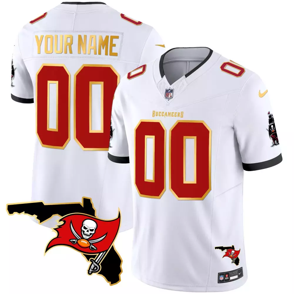 white youth tampa bay buccaneers creamsicle 2024 nfc south division champions patch vapor limited custom jersey all stit
