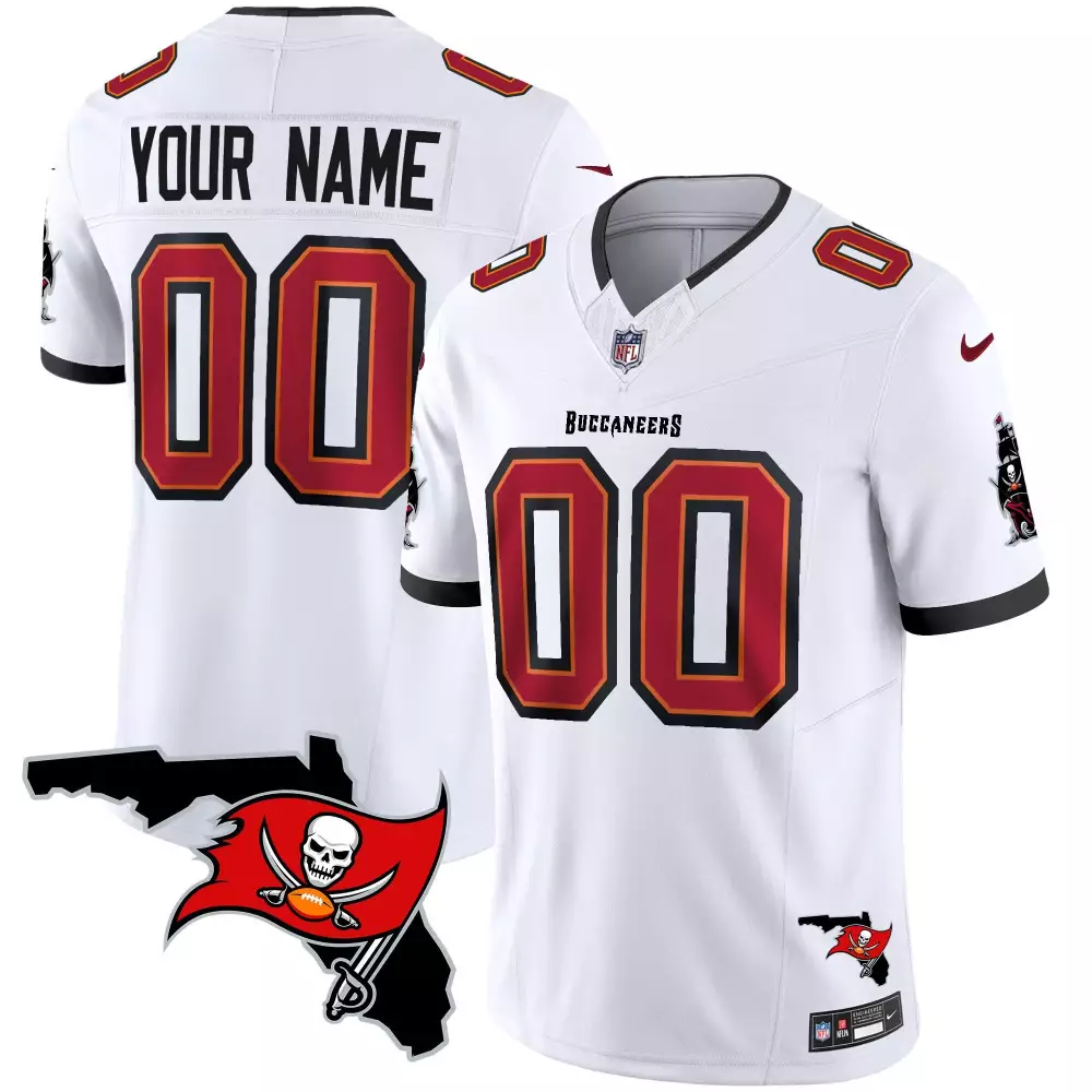 white youth tampa bay buccaneers creamsicle 2024 nfc south division champions patch vapor limited custom jersey all stit