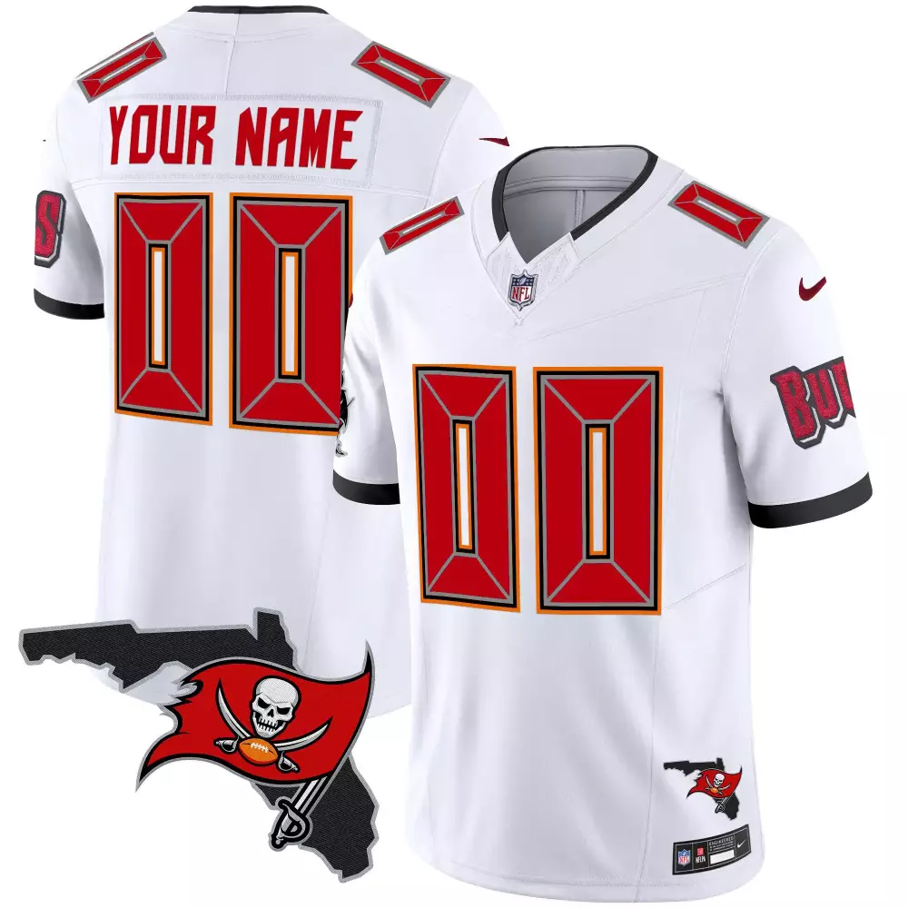 white youth tampa bay buccaneers creamsicle 2024 nfc south division champions patch vapor limited custom jersey all stit
