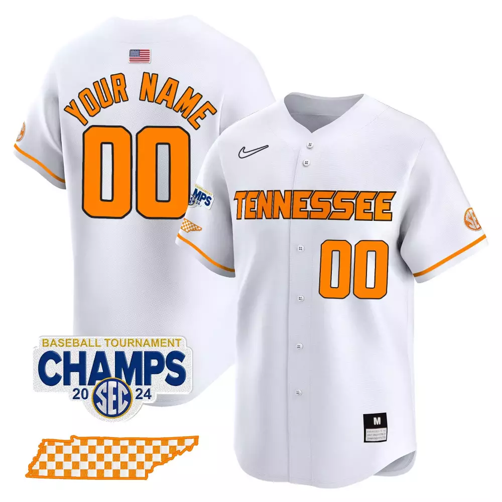 white youth tennessee volunteers 2024 tournament champions vapor premier limited custom jersey all stitched