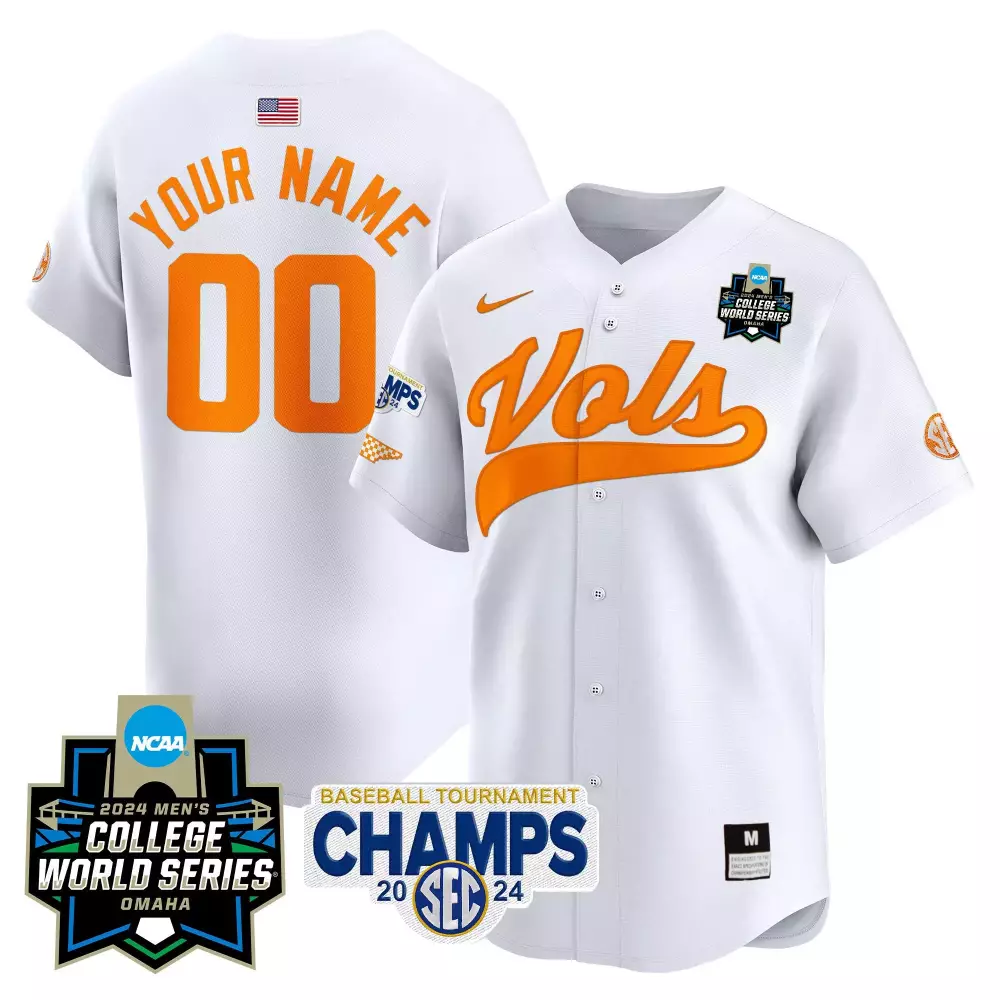 white youth tennessee volunteers 2024 tournament champions vapor premier limited custom jersey all stitched