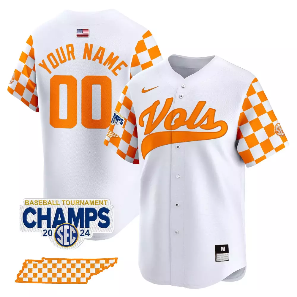 white youth tennessee volunteers 2024 tournament champions vapor premier limited custom jersey all stitched