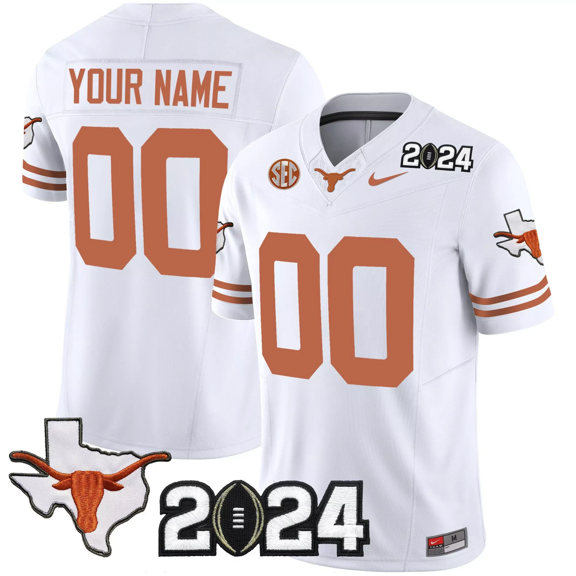white women texas longhorns sugar bowl sec patch vapor custom jersey all stitched