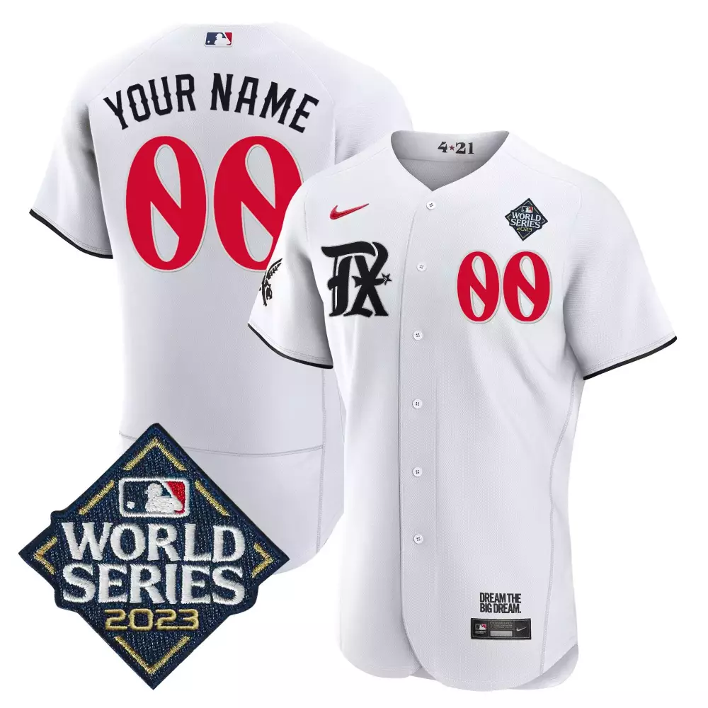 white youth texas rangers 2023 world series champions gold trim vapor premier limited custom jersey all stitched