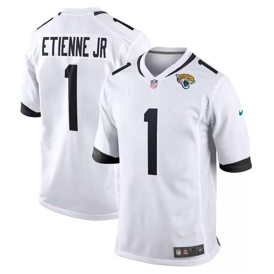 white youth travis etienne jr white jacksonville jaguars game jersey all stitched