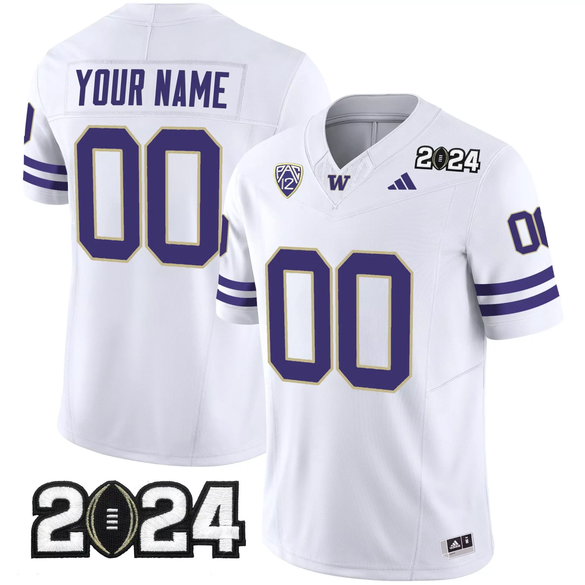 white youth washington huskies 2024 vapor limited custom jersey v3 all stitched