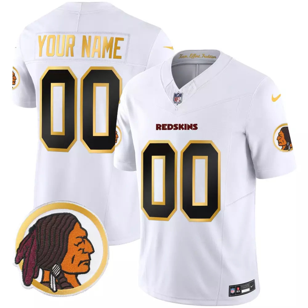 white youth washington redskins throwback vapor gold trim custom jersey all stitched
