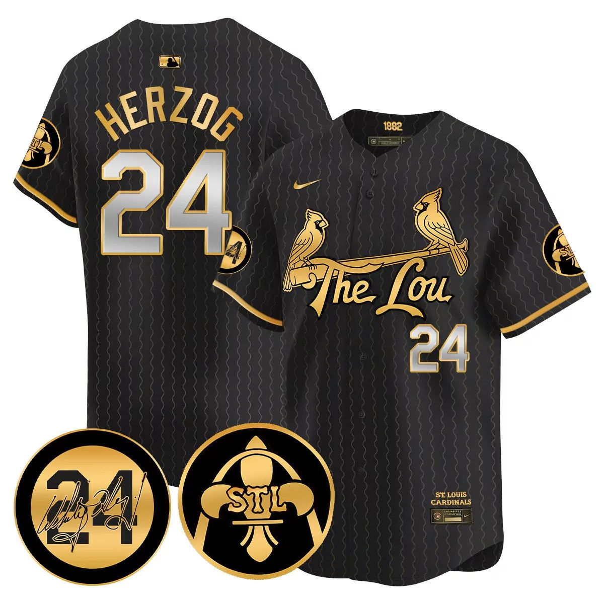 whitey herzog black gold mens st louis cardinals 2024 city connect whitey herzog patch vapor premier limited jersey v2 a