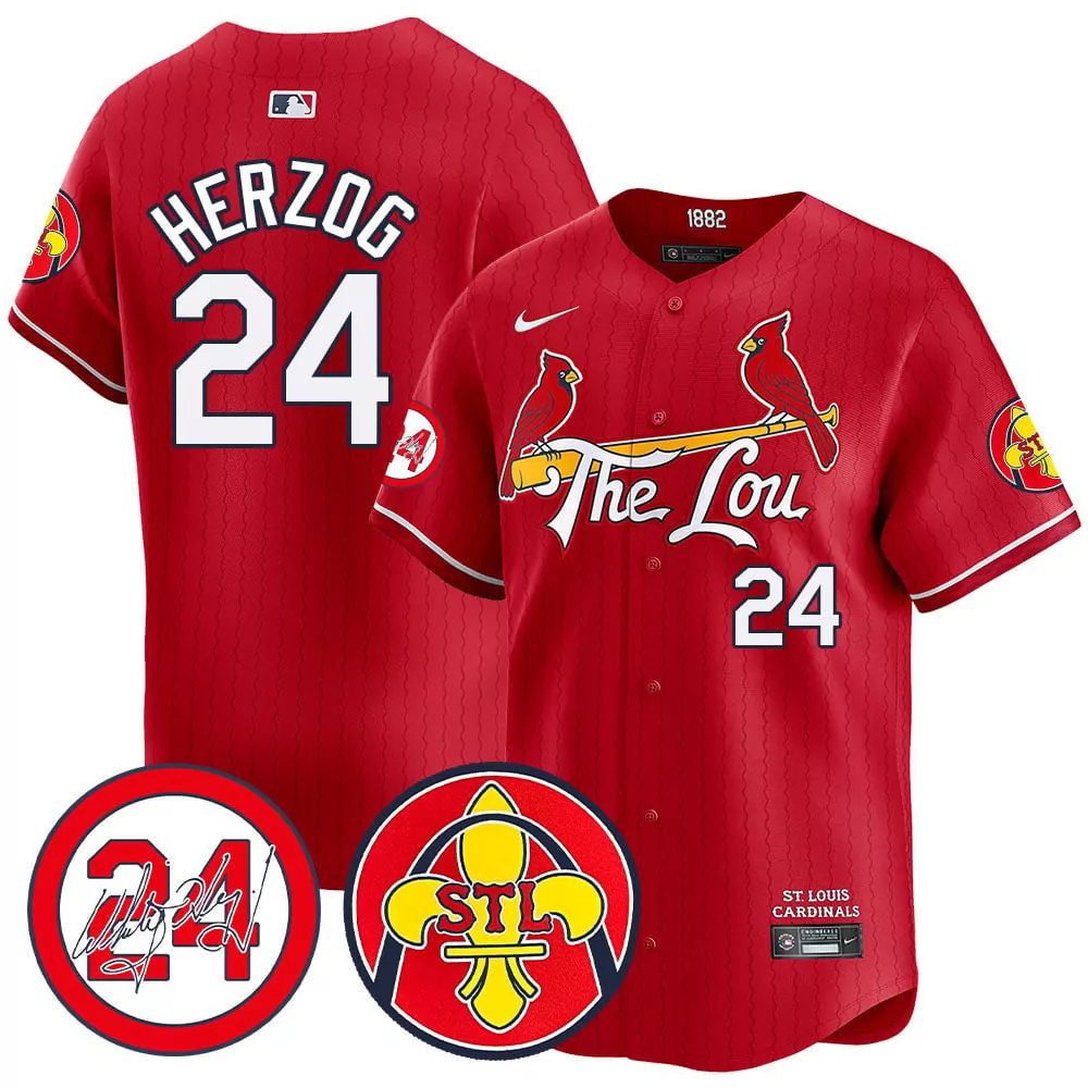 whitey herzog red mens st louis cardinals 2024 city connect vapor premier limited jersey all stitched
