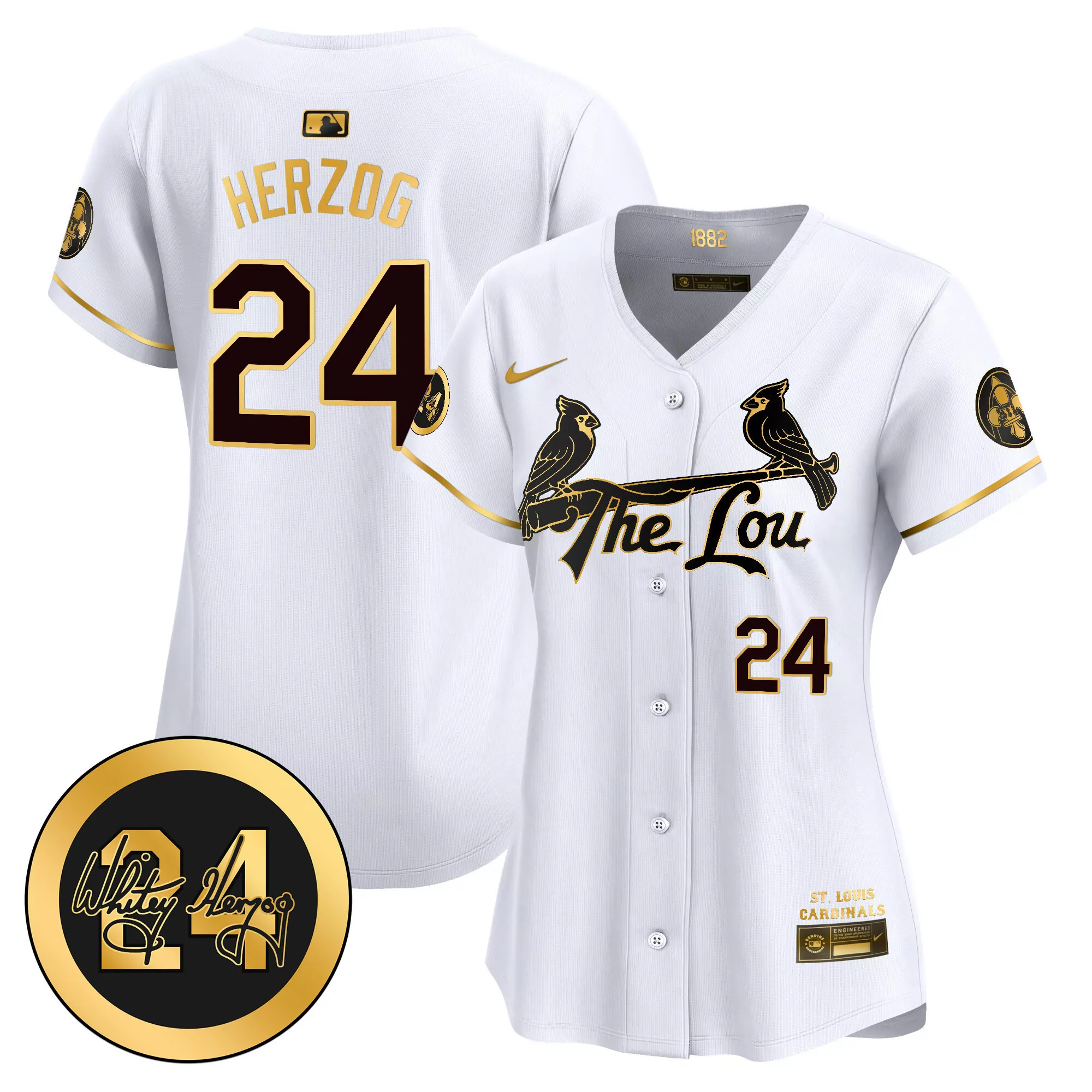 whitey herzog white gold mens st louis cardinals memorial vapor premier limited jersey all stitched