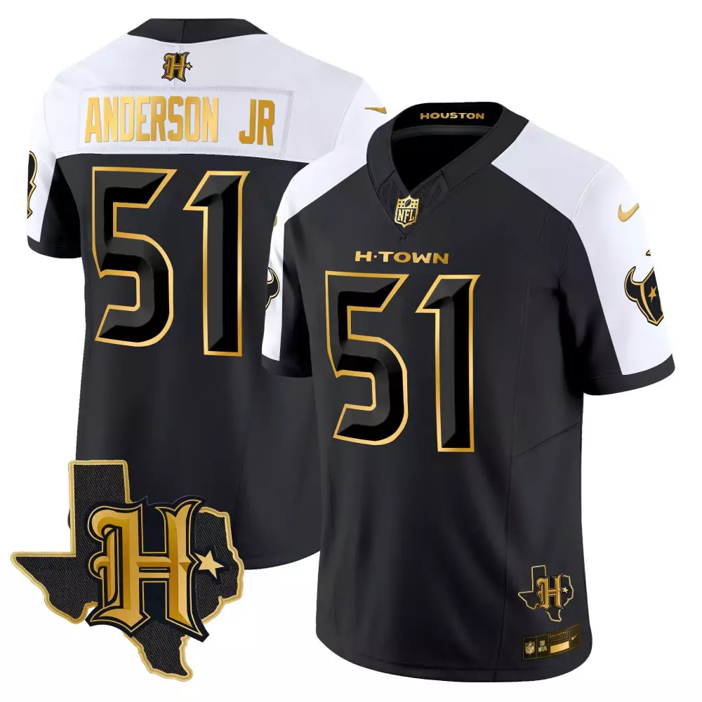 will anderson jr alternate mens houston texans 2024 texas patch gold vapor limited jersey all stitched