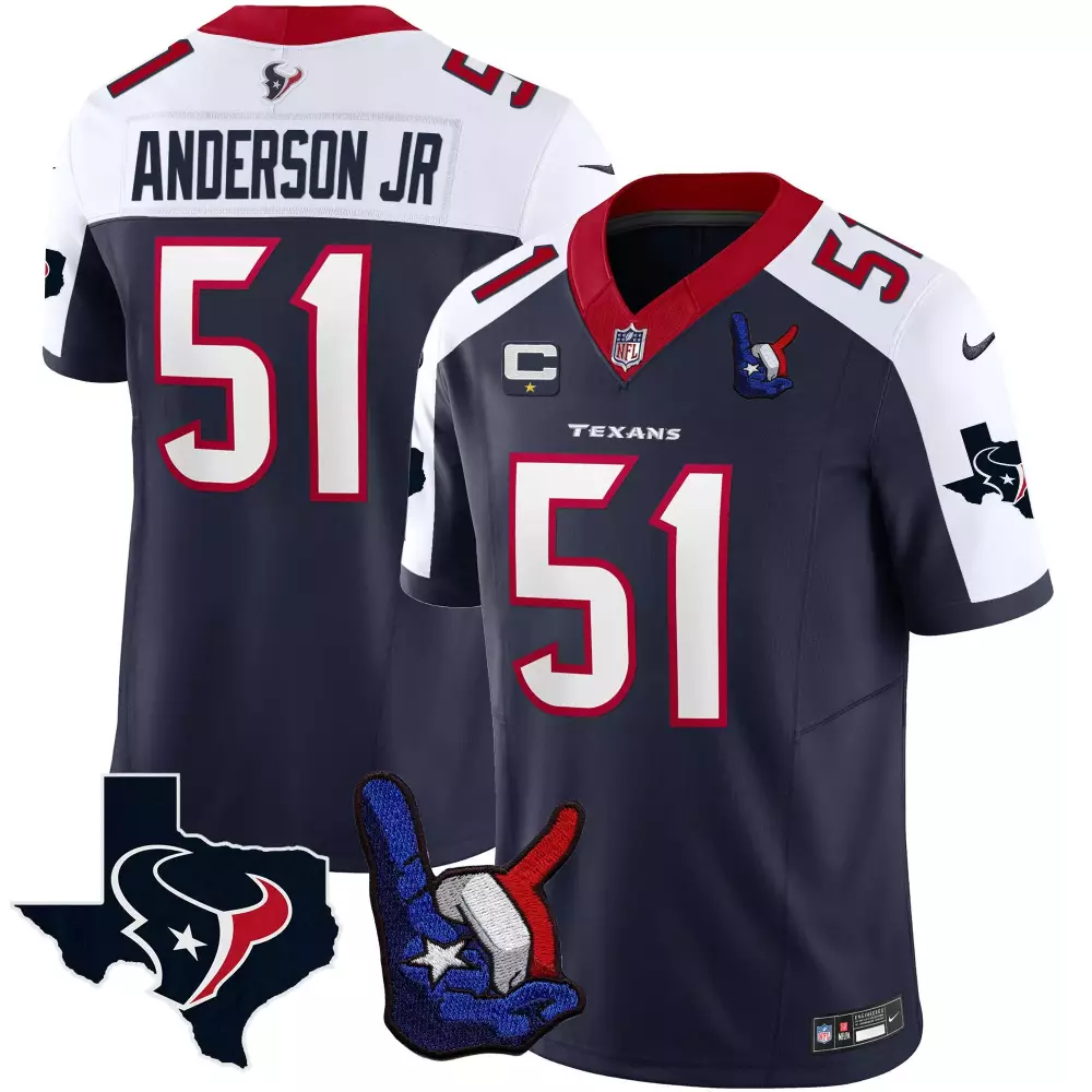 will anderson jr alternate mens houston texans 2024 texas patch gold vapor limited jersey all stitched