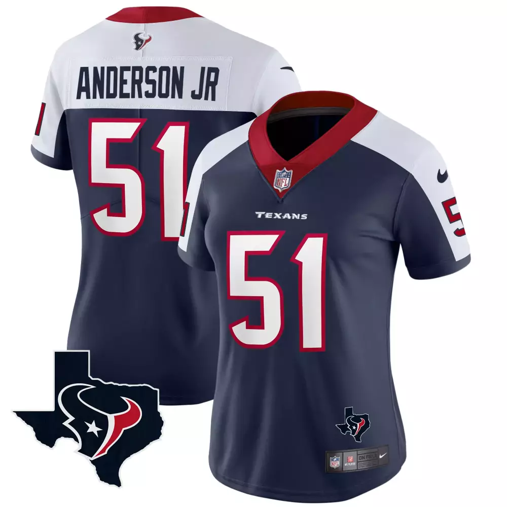 will anderson jr alternate womens houston texans 2023 afc south champions patch vapor jersey all stitched