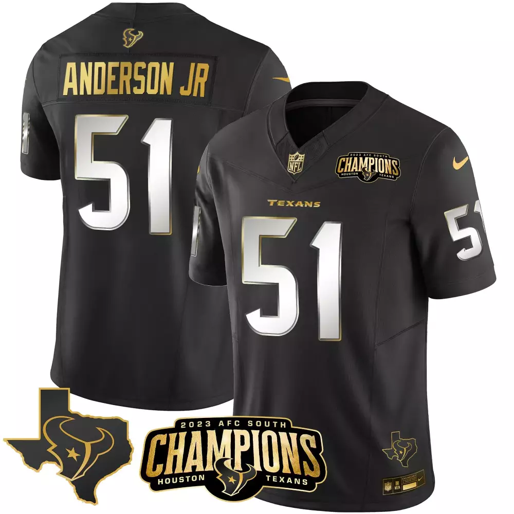will anderson jr black gold womens houston texans gold vapor limited jersey all stitched