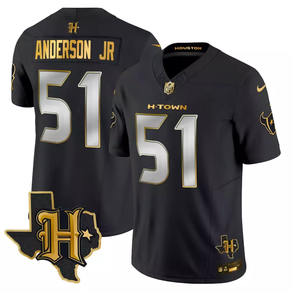 will anderson jr black gold womens houston texans gold vapor limited jersey all stitched