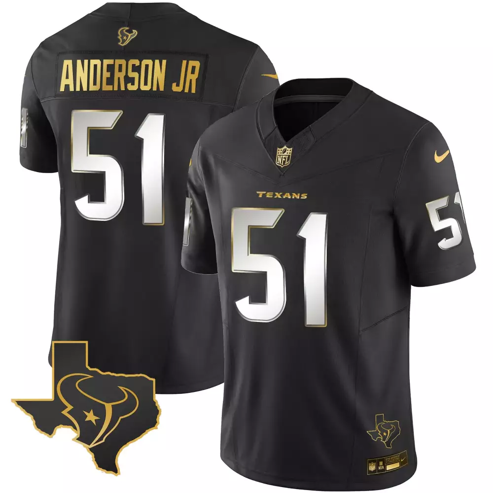 will anderson jr black gold womens houston texans gold vapor limited jersey all stitched