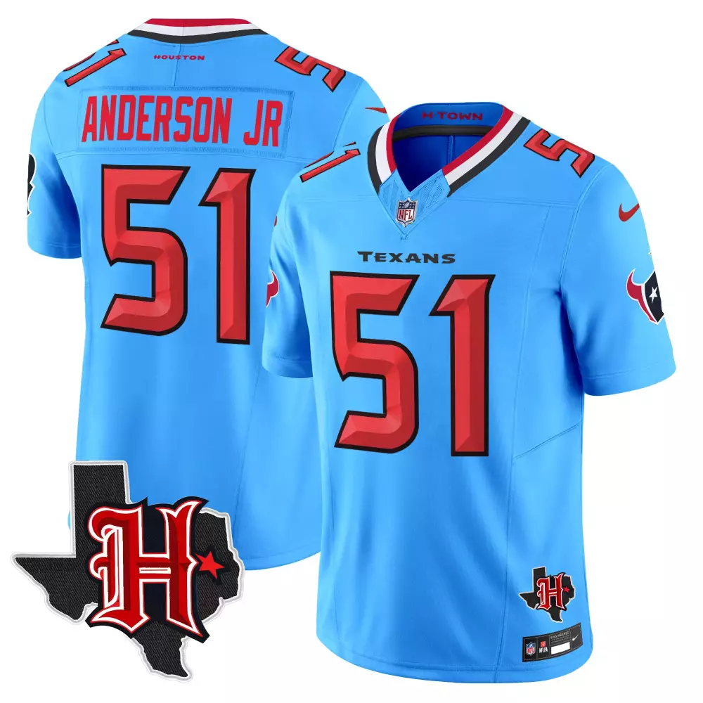 will anderson jr blue mens houston texans 2024 texas patch game jersey all stitched