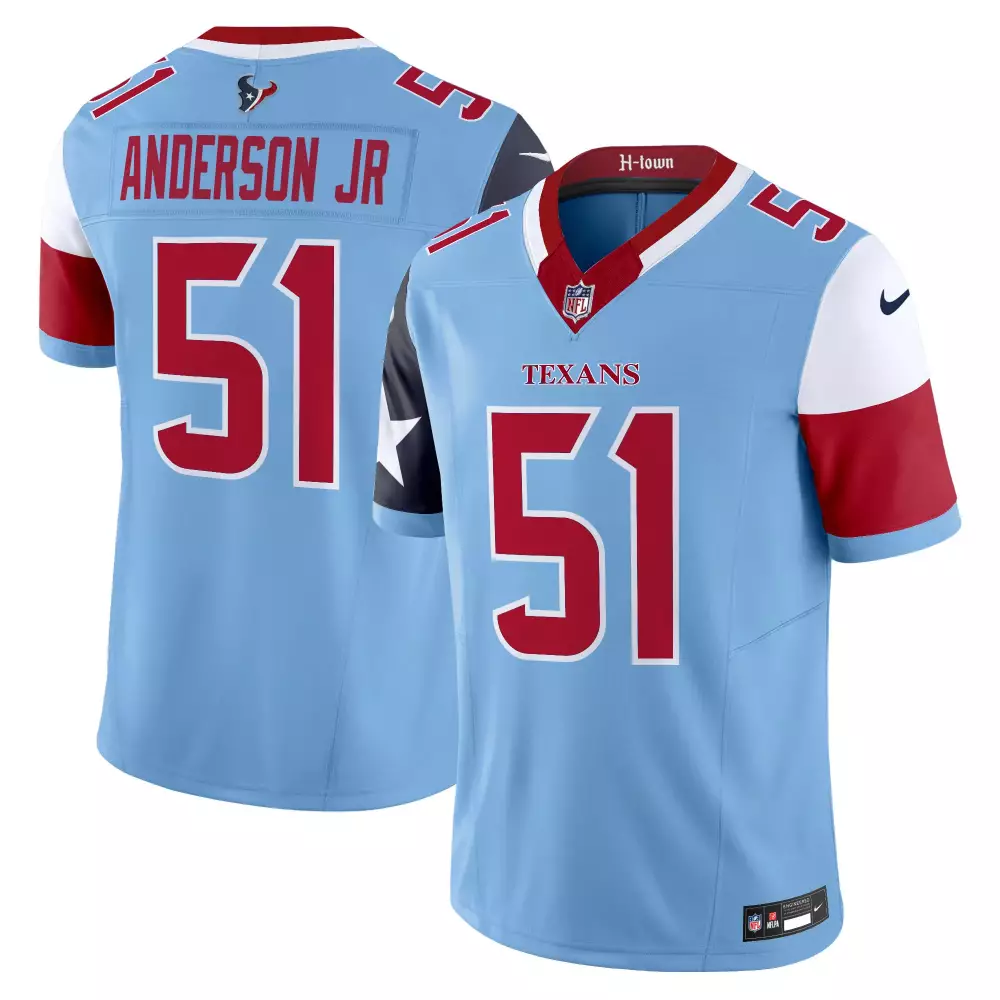 will anderson jr blue mens houston texans 2024 vapor limited jersey v5 all stitched