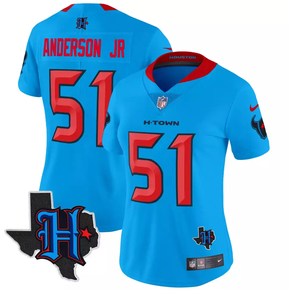 will anderson jr blue mens houston texans 2024 vapor limited jersey v5 all stitched