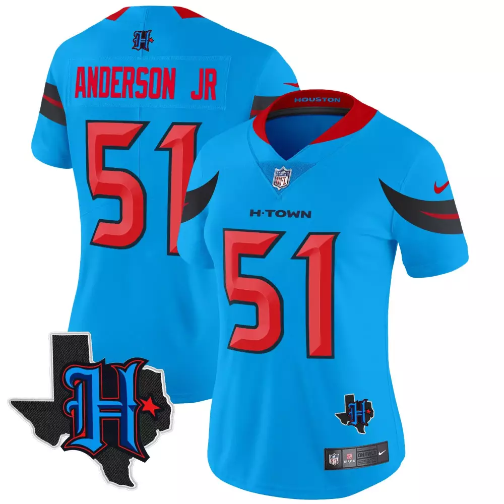 will anderson jr blue mens houston texans 2024 vapor limited jersey v5 all stitched