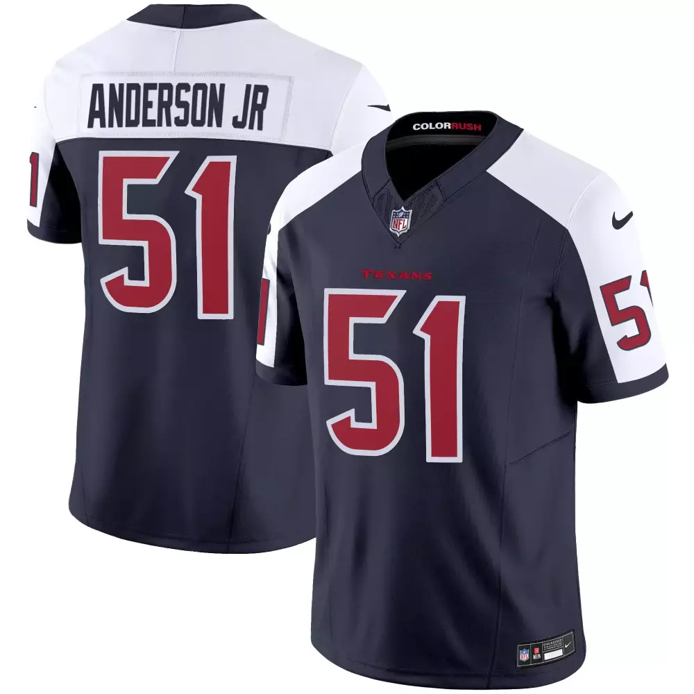 will anderson jr navy alternate mens houston texans 2024 texas patch vapor limited jersey v5 all stitched