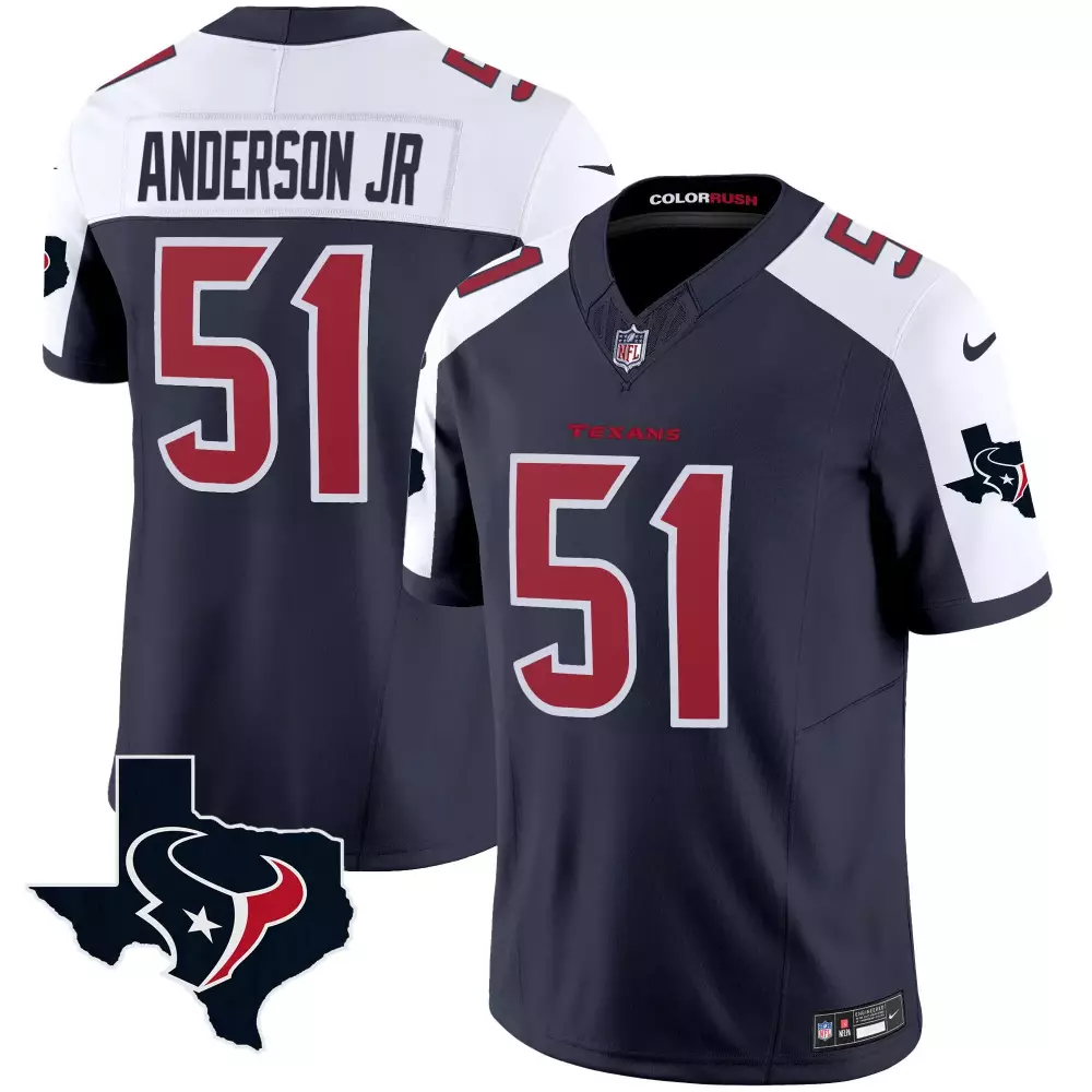 will anderson jr navy alternate mens houston texans 2024 texas patch vapor limited jersey v5 all stitched