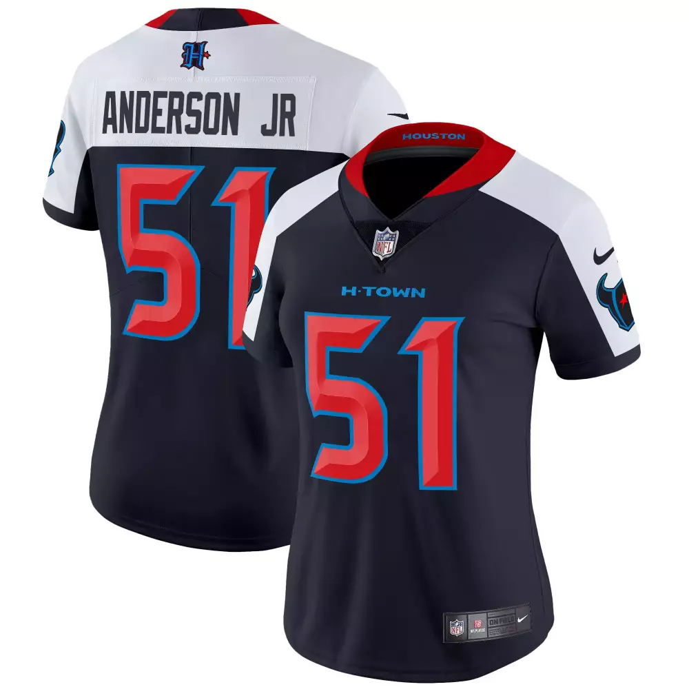 will anderson jr navy alternate womens houston texans 2024 texas patch vapor limited jersey all stitched