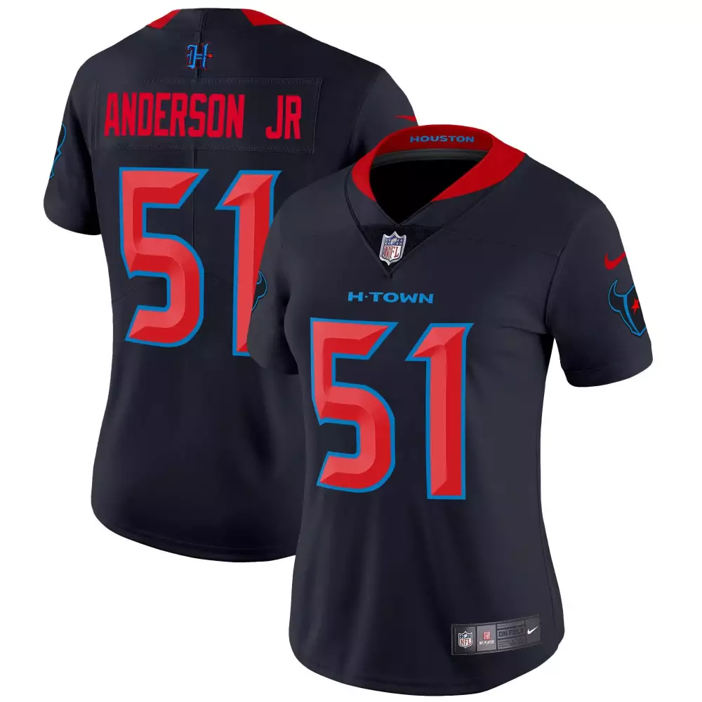 will anderson jr navy limited womens houston texans 2024 afc south division champions patch vapor limited jersey all sti
