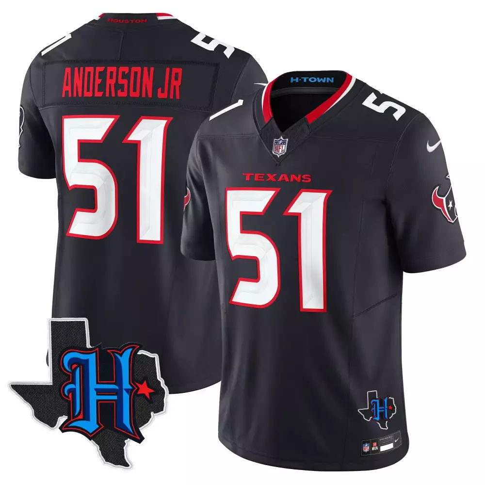 will anderson jr navy mens houston texans 2023 afc south champions patch vapor jersey all stitched