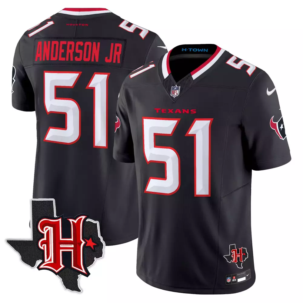 will anderson jr navy mens houston texans 2023 afc south champions patch vapor jersey all stitched