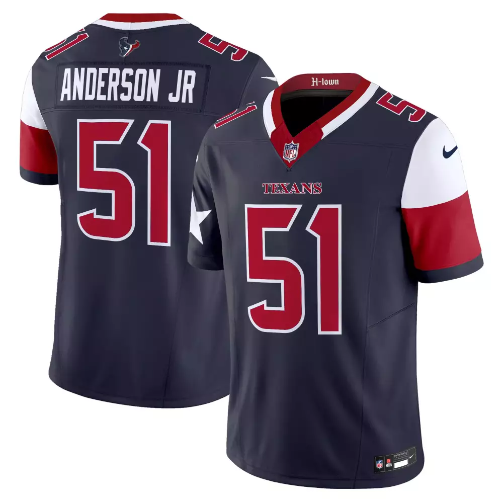 will anderson jr navy mens houston texans 2023 afc south champions patch vapor jersey all stitched