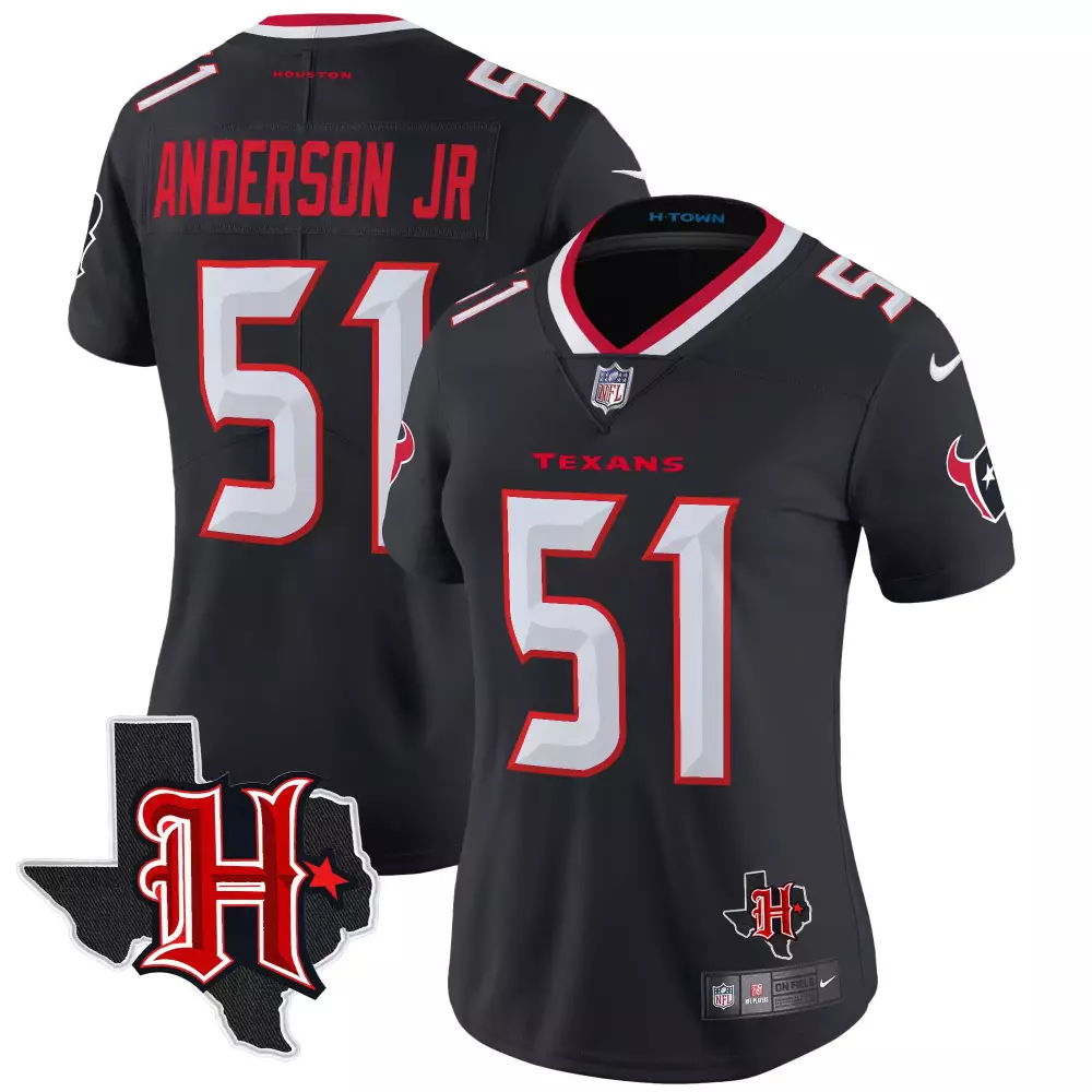 will anderson jr navy womens houston texans 2024 texas patch vapor limited jersey all stitched