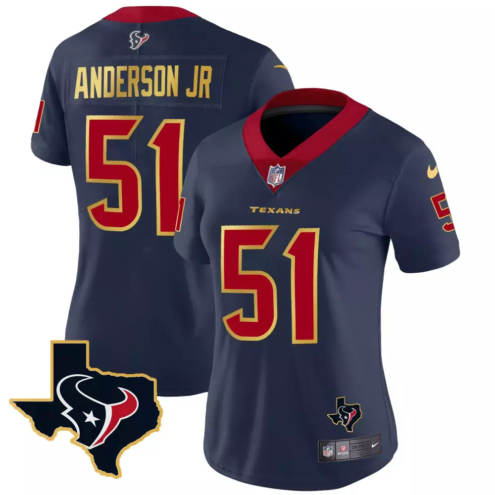 will anderson jr navy womens houston texans 2024 texas patch vapor limited jersey all stitched